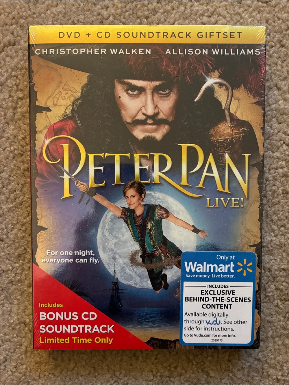 SEALED Universal Peter Pan Live! DVD & CD Soundtrack Giftset